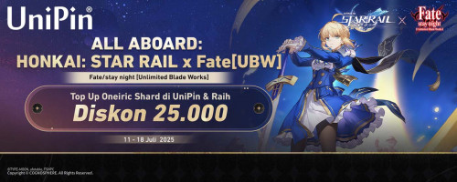 All Aboard: Honkai: Star Rail x Fate [UBW] - Top Up Honkai: Star Rail di UniPin & Raih Diskon 25.000